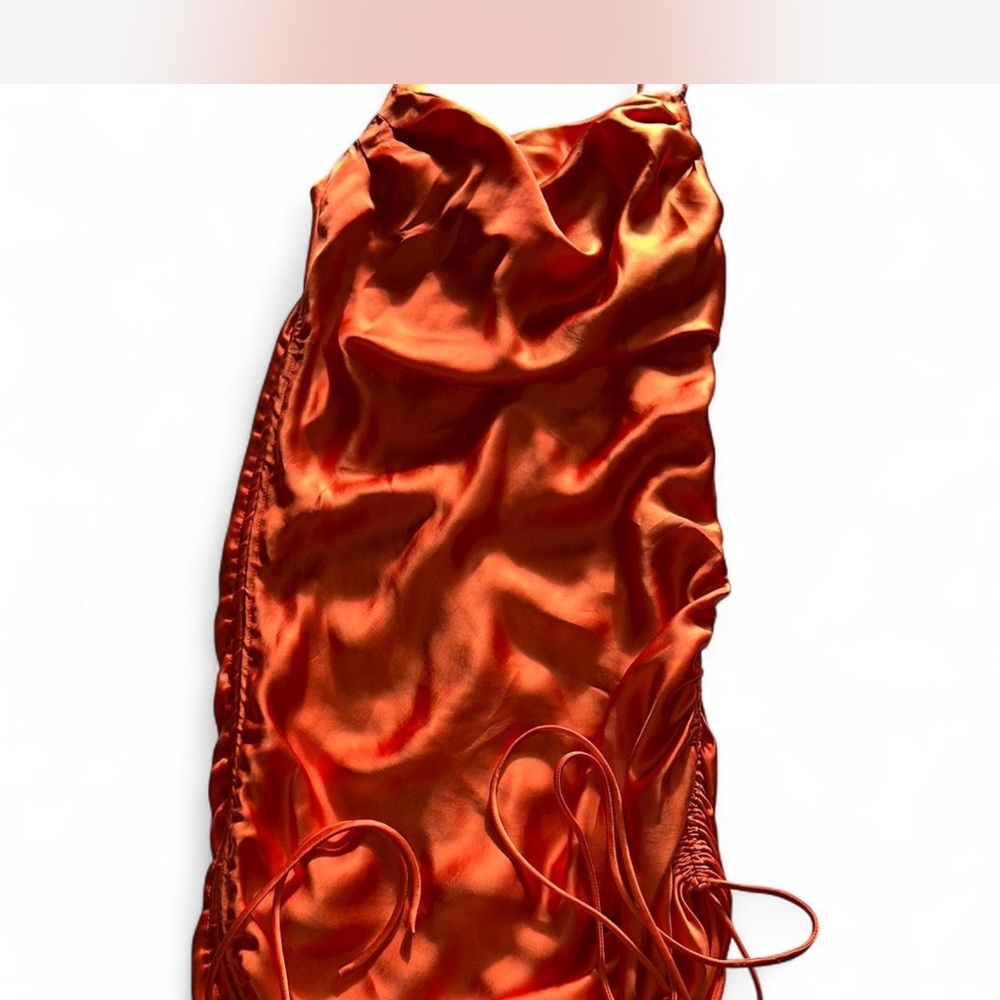 Zara Vibrant Orange Satin Dress